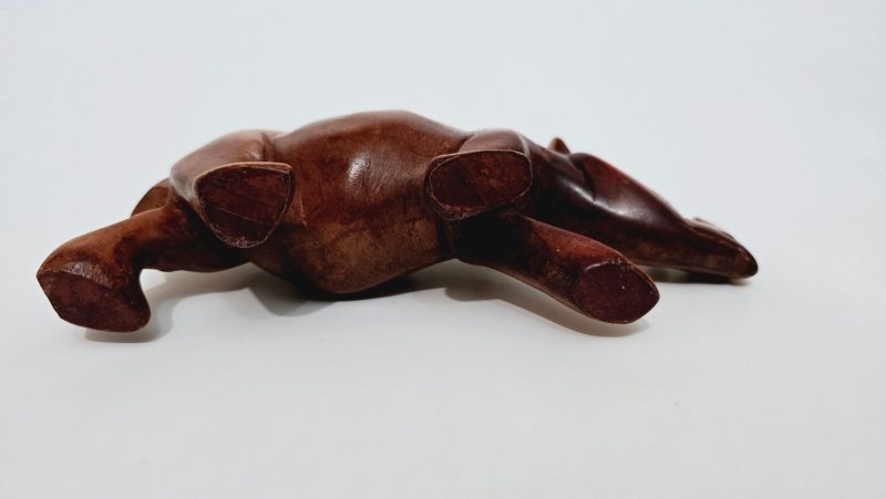 Vintage hand snidad träfigur noshörning, Kenya, 1980-tal