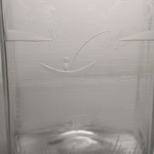 KARAFF, glas, 1900-tal, del av kork saknas, 20,5cm
