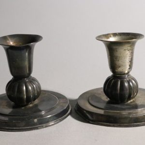 Swedish Grace Ljusstakar i Nysilver – Elegant Par från 1930/40-talet