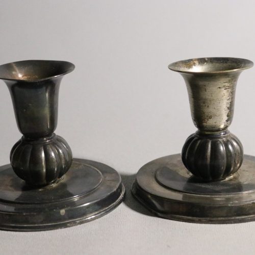 Swedish Grace Ljusstakar i Nysilver – Elegant Par från 1930/40-talet