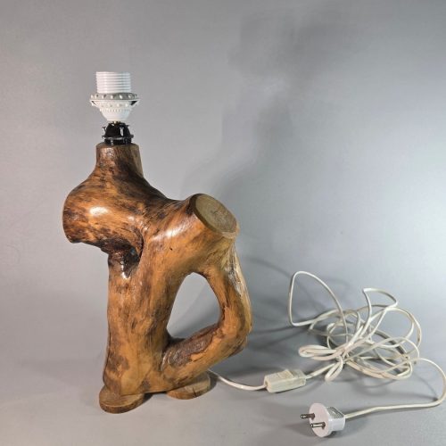 Vintage Skulpturell Trälampa från 1960-talet