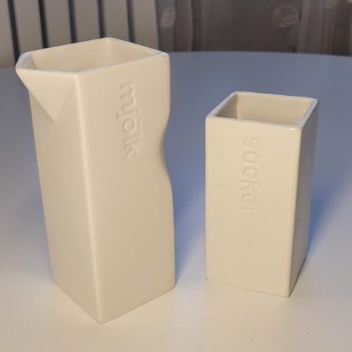 Behållare för mjölk och socker, porslin, cultdesign