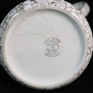 Art Nouveau Phoenix keramikkanna gjord i England med färgglad dekor