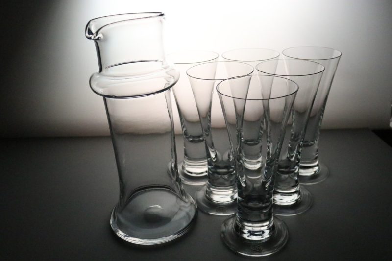 SIGNE PERSSON-MELIN, Boda, "Sangria", 6 st glas på fot, 1 tillbringare
