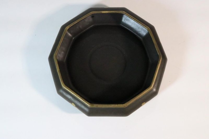 Sällsynt Arabia Finland Art Deco skål brun med guldöverdrag, 1930-tal Snellman
