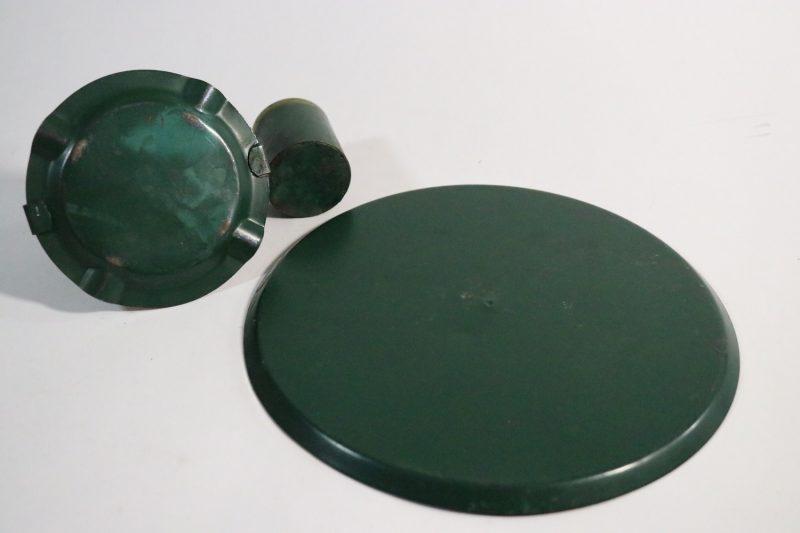 Vintage Ljusstake i Metall – Grön Patina, 19 cm i Diameter