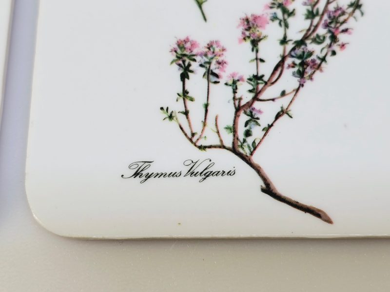 Eleganta underlägg med botaniska illustrationer – set om 6 st.