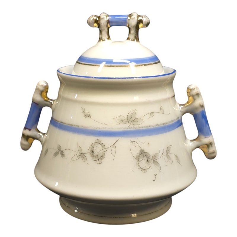 Elegant antik burk i porslin från Carl Tielsch (13 cm)