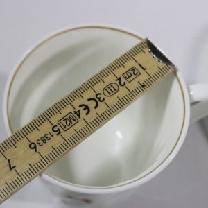 KAFFEKOPPAR MED FAT, 8 st, benporslin, Gustavsberg