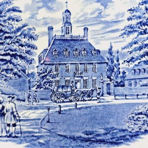 SERVERINGSFAT, Staffordshire Governors house Williamsburg, Liberty Blue, Porslin