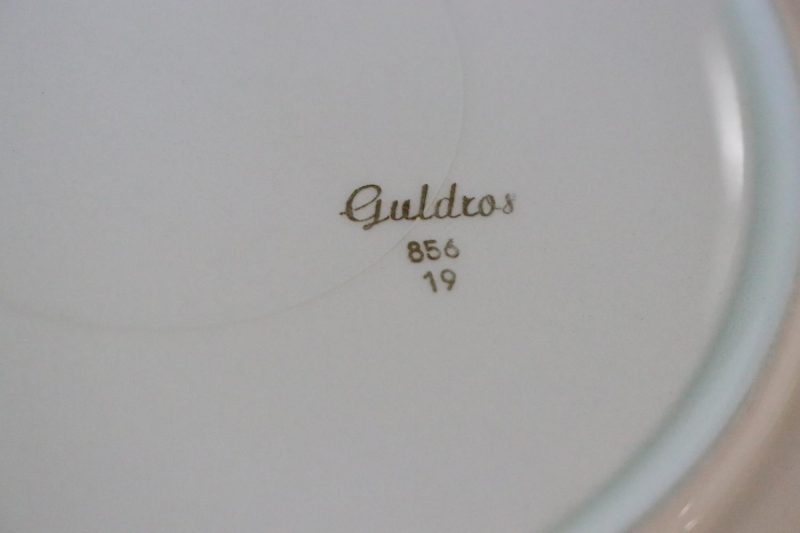 5st flata tallrikar Gefle "Guldros", nagg förekommer - 24cm