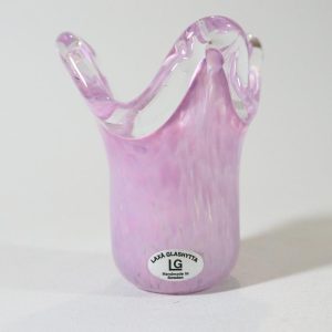 Liten rosa vas, Laxå glashytta handmade in Sweden