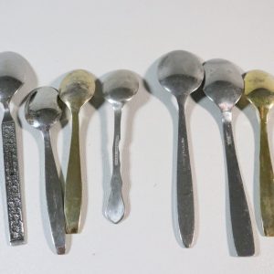 Samling kaffeskedar, blandade modeller, 7st