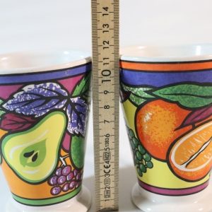2st muggar, Vintage Art Deco Stil - frukt, 70-tal