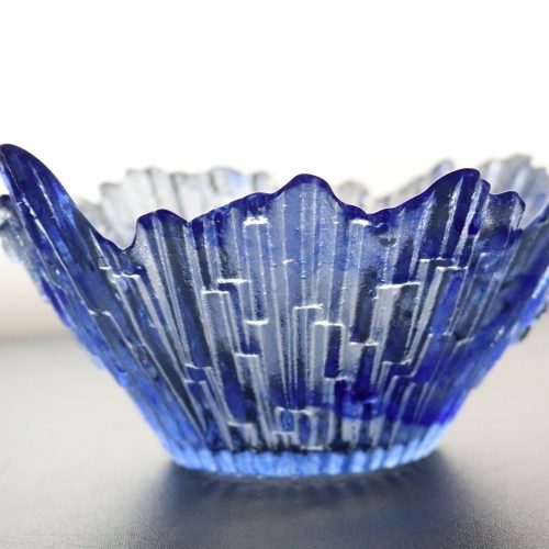 GLASSKÅL. troligen Istappsskål, Snapphane Glasbruk 18cm