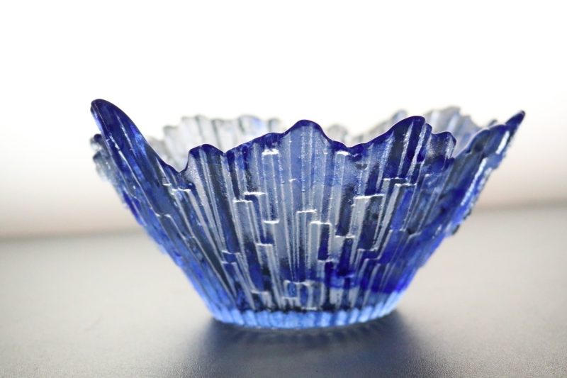 GLASSKÅL. troligen Istappsskål, Snapphane Glasbruk 18cm
