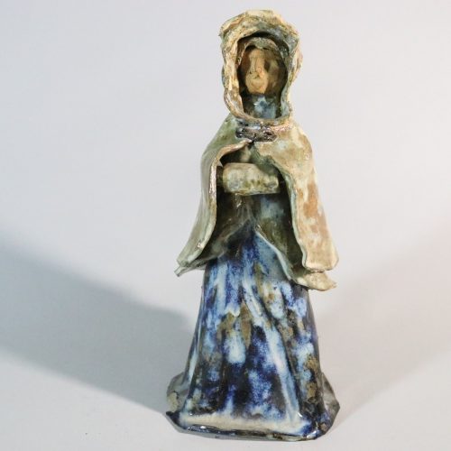 Figurin, kvinna, glaserat stengods