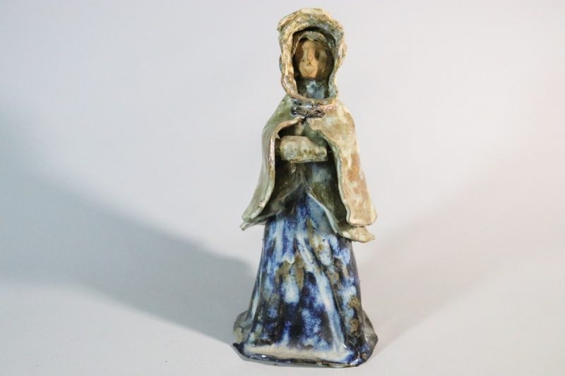 Figurin, kvinna, glaserat stengods