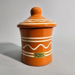 Burk med lock, keramik, Klippans keramik