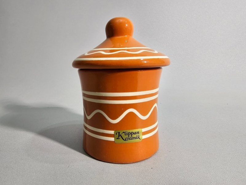 Burk med lock, keramik, Klippans keramik
