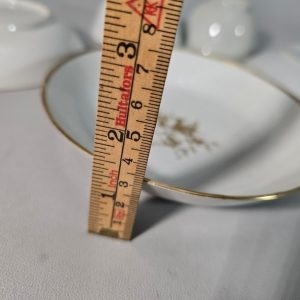 RISSKÅLAR MED FAT, Kina, 5 delar, porslin med gulddekor, Qingdynastin