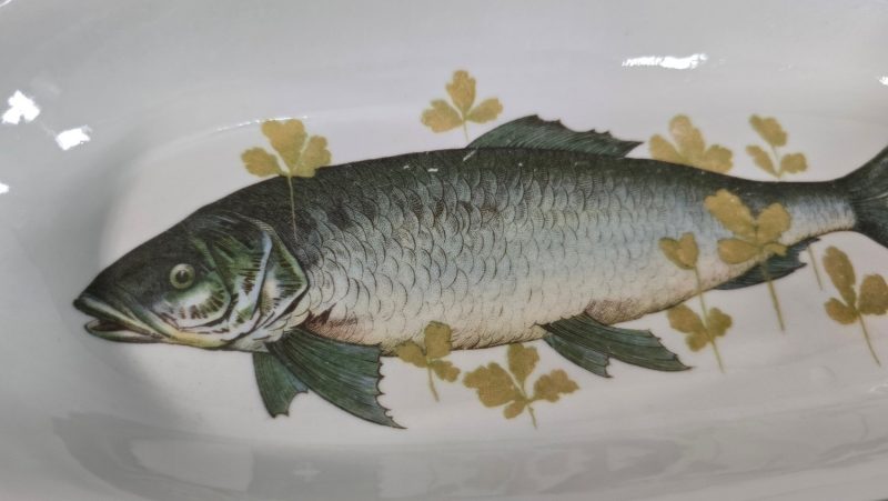 FISKFAT, 2 st, keramik, sannolikt Tjeckoslovakien