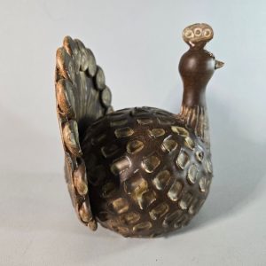Skulptur Keramik, Påfågel, CHR Christian Thorup , höjd ca 16 cm