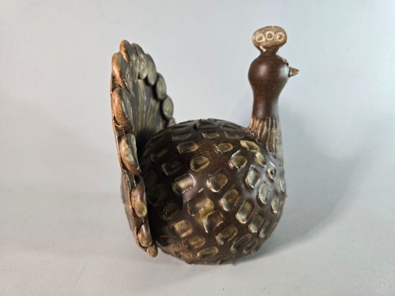 Skulptur Keramik, Påfågel, CHR Christian Thorup , höjd ca 16 cm