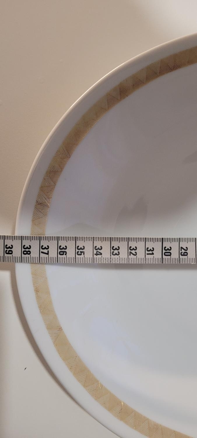 Stor uppläggningsfat Uppsala Ekeby 38,5cm gulddekor 5531