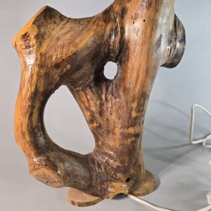 Vintage Skulpturell Trälampa från 1960-talet