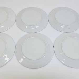 Elegant servis: 6 tallrikar med stilren design och blå kant