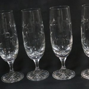 3st ljuslyktor i glas med lövdekor