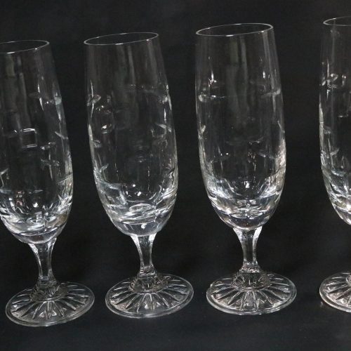 4st Champagneglas - troligen Bohemia kristall