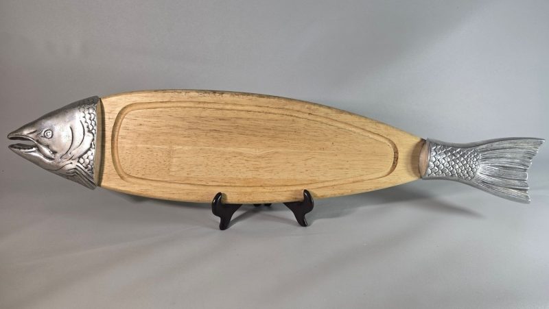 SKÄRBRÄDA, för fisk,  trä och metall, 1900-talets slut - Längd 75cm