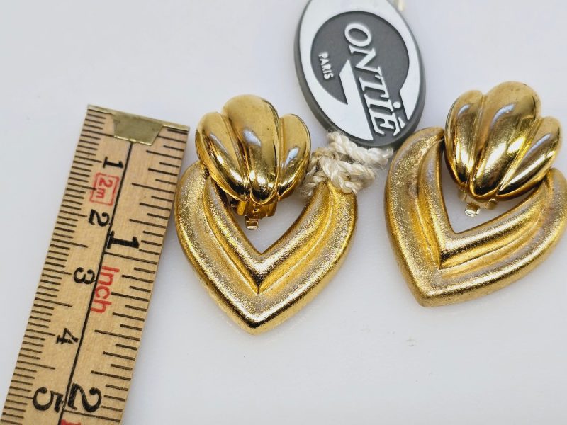 Vintage guldpläterade örhängen från Ontié Paris – sofistikerad design med tidlös