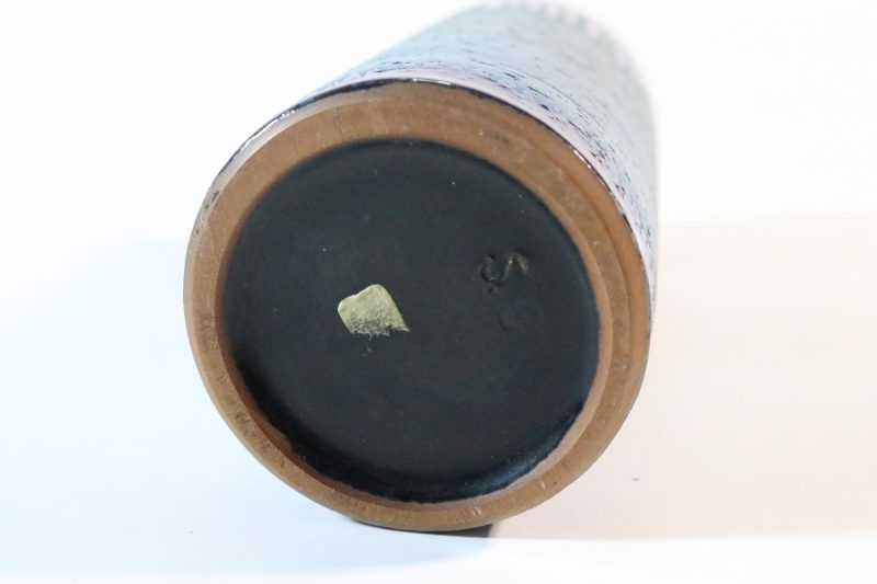 Blå cylinderformad vas, 14cm