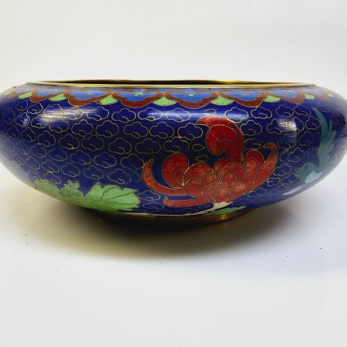 Exklusiv kinesisk cloisonné-skål – elegant design med blomsterdekorationer