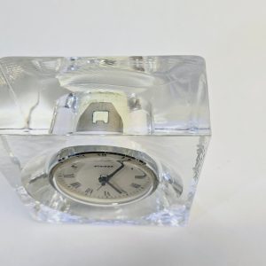 Elegant Vintage Bordsklocka i Glas – Staiger, 12 cm