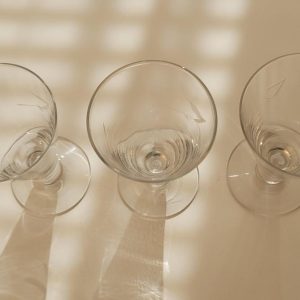 Champagneglas, 3 delar, dekor