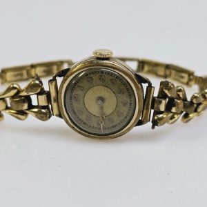 Elegant Vintage Damklocka i Guldplätering – Tidlös Charm