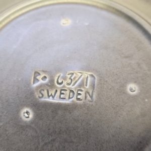 Set om 6 Bo Fajans-assietter i Grått – Vintage Svensk Keramik, 20 cm