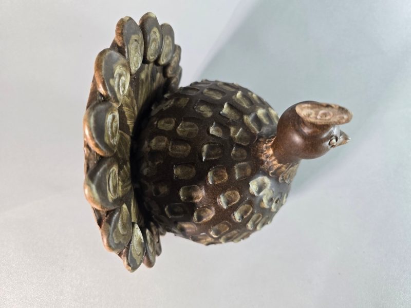 Skulptur Keramik, Påfågel, CHR Christian Thorup , höjd ca 16 cm