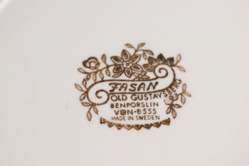Elegant vintage-set "Fasan" från Gustavsberg i benporslin – Set om 2 st