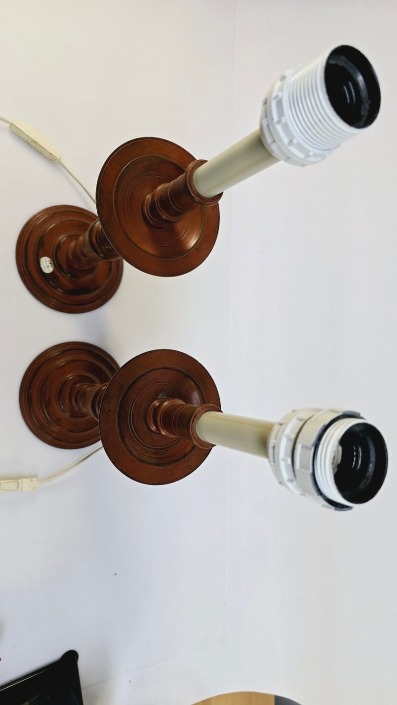 Stilfullt par bordslampor i trä – Lene Bjerre, Danish Design