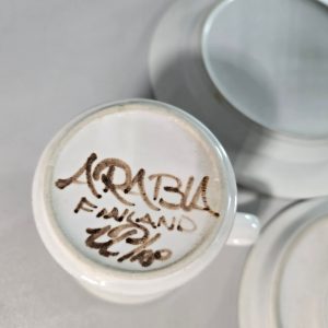 KAFFEKOPP MED FAT OCH ASSIETT, "Rosmarin", Ulla Procope, Arabia, Finland