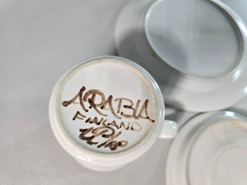 KAFFEKOPP MED FAT OCH ASSIETT, "Rosmarin", Ulla Procope, Arabia, Finland