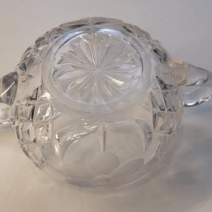 Öppen sockerskål eller Vintage skedskål ~ Wheel Cut Daisy med 2 hänklar