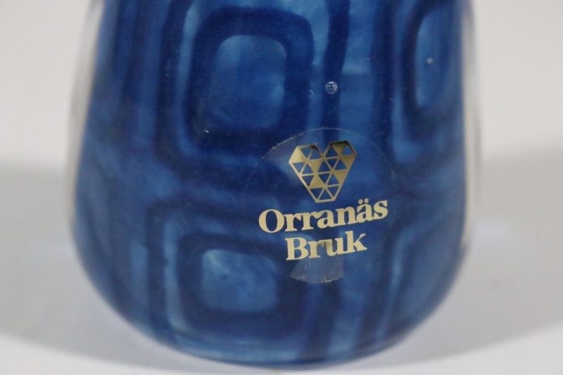 Orranäs glasbruk Olle Brozen, Brozén, ljusstake 16 cm hög. SIGNERAD