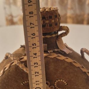Saltflaska / Plunta i glas handarbete toligen skinn