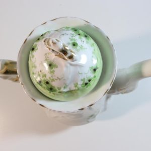 Kaffekanna / Tekanna med grön och guld detaljer, H=24cm